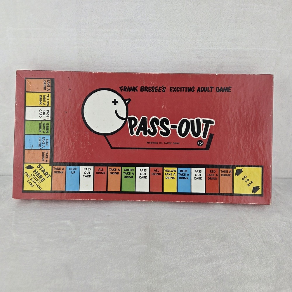 Vintage 1990 Frank Bresee Pass-Out Adult Party Board Game Drinking Game